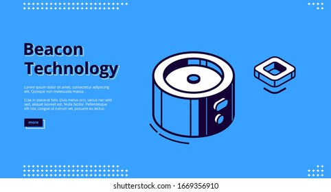 Beacon technology banner. Internet of things system concept. 