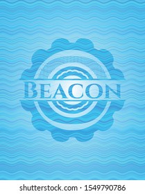 Beacon water wave representation style emblem. Vector Illustration. Detailed.