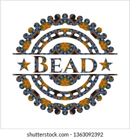Bead arabesque emblem background. arabic decoration.