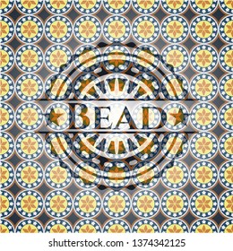 Bead arabic style emblem. Arabesque decoration.