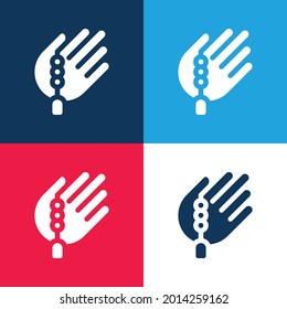 Bead blue and red four color minimal icon set