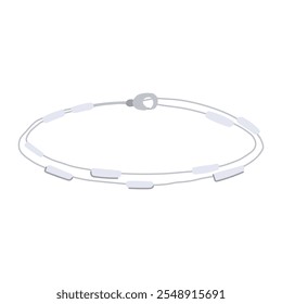 pulseira de talão de prata cartoon. ajustável empilhável, declaração minimalista, boho delicadeza talão pulseira sinal de prata. ilustração vetor símbolo isolado