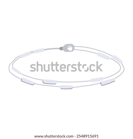 bead bracelet silver cartoon. adjustable stackable, minimalist statement, boho dainty bead bracelet silver sign. isolated symbol vector illustration