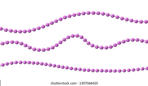 Bead decoration with beads isolated on white background. Vector illustration