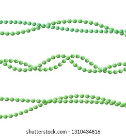 Bead decoration with beads isolated on white background. Vector illustration