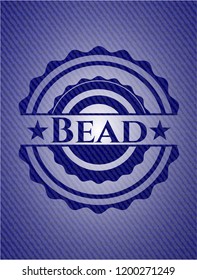 Bead emblem with denim high quality background