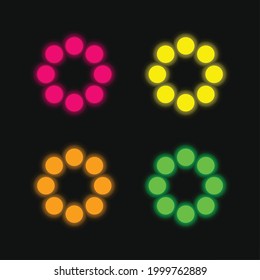 Bead four color glowing neon vector icon