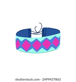 bead friendship bracelet cartoon. beads charm, retro seamless, letter star bead friendship bracelet sign. isolated symbol vector illustration