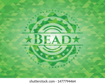 Bead green emblem. Mosaic background. Vector Illustration. Detailed.