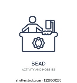 Bead icon. Bead linear symbol design from Activity and Hobbies collection. Simple outline element vector illustration on white background.