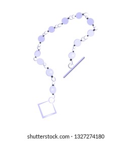 Bead necklace. Precious gem, thread, bracelet, clasp. Jewelry concept. Vector illustration can be used for topics like jewelry shop, expensive gift, bijouterie