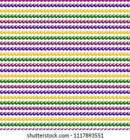 Bead Necklaces Seamless Pattern - Rows of colorful Mardi Gras bead necklaces