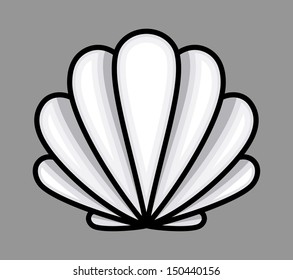 Bead Seashell - Cartoon Vector Illustration