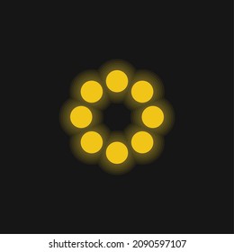 Bead yellow glowing neon icon