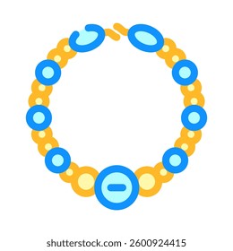 beaded bracelet diy fashion handmade color icon vector. beaded bracelet diy fashion handmade sign. isolated symbol illustration