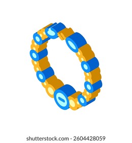 beaded bracelet diy fashion handmade isometric icon vector. beaded bracelet diy fashion handmade sign. isolated symbol illustration