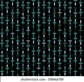 Beaded curtain vector illustration. Vertical stripes seamless pattern.