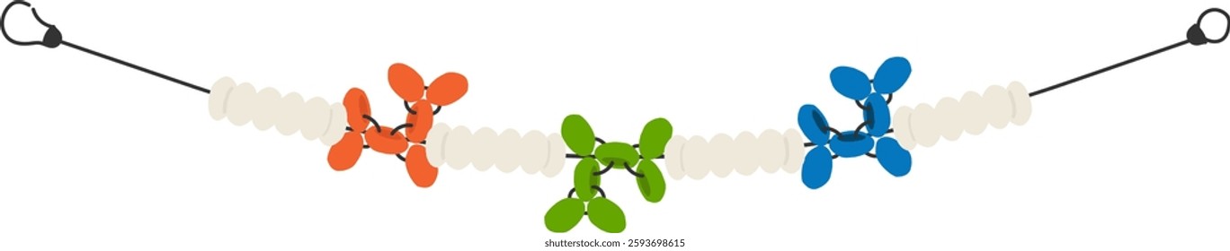 Beaded Dogs Bracelet Vector Illustration