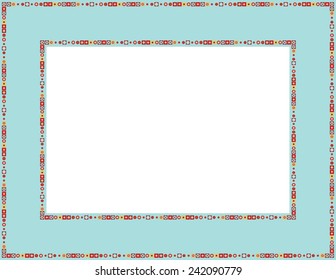 Beaded frame-Beaded patterned frame with mosaic border; can be used for baby showers, Easter, Christmas invites, Valentines invite or other occasions 