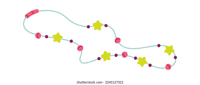 Beaded handgefertigte Halskette flach Symbol Stilvolles Zubehör. Vektorgrafik