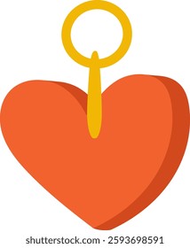 Beaded Heart Element Vector Illustration