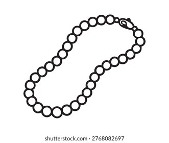 Beaded necklace on white background, classic pearl strand captured as minimalist studio still life, glossy luster and delicate clasp highlighted by soft directional lighting, evokes luxury gifting