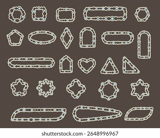 Ensemble de cadre festonné perlé. Illustration vectorielle.