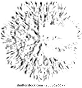 Beaded snowflake with copy space for text. For logo, trademark, band. Monochrome. Vector.