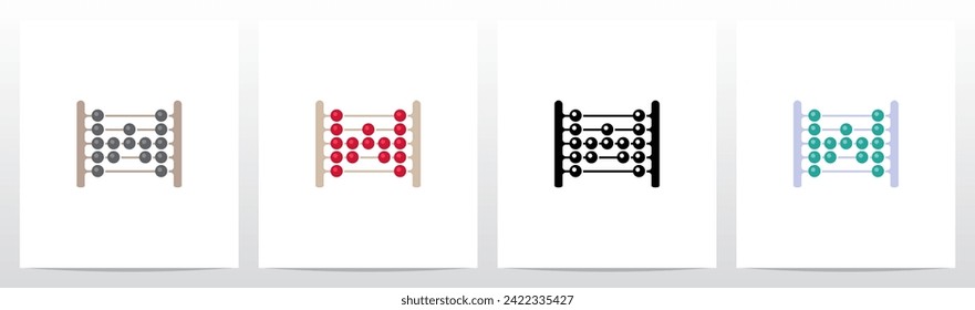 Beads Abacus Letter Logo Design W