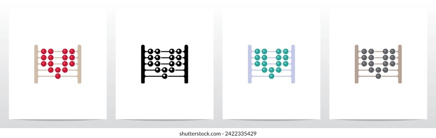 Beads Abacus Letter Logo Design V