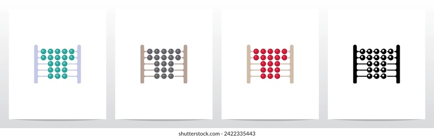 Beads Abacus Letter Logo Design T