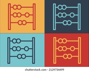 Beads Abacus Logo Template, Simple Flat Icon of abacus,education,mathematics