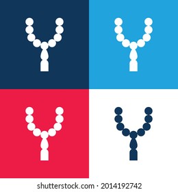 Beads blue and red four color minimal icon set