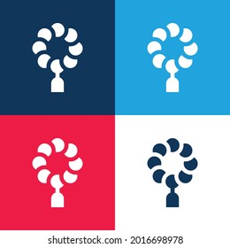 Beads blue and red four color minimal icon set