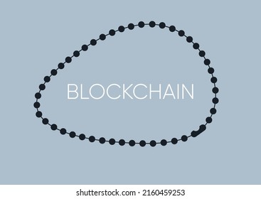 A beads chain with a Blockchain sign inside, a fintech market concept
