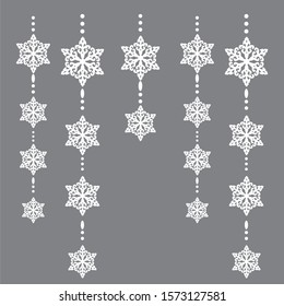 beads of Christmas snowflakes vector