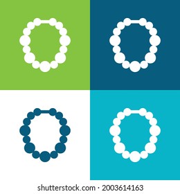 Beads Flat four color minimal icon set