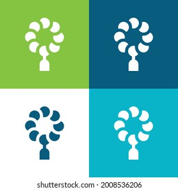 Beads Flat four color minimal icon set