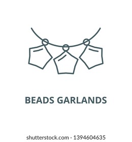 Beads garlands vector line icon, linear concept, outline sign, symbol