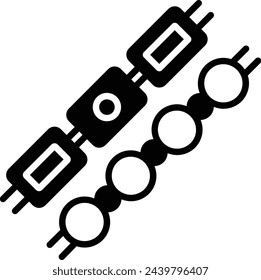 Beads glyph and line vector illustration