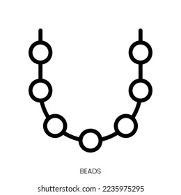 Beads icon. Line Art Style Design Isolated On White Background