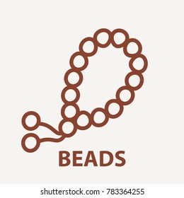 Beads icon in linear style. Beads logo template. Vector illustration.