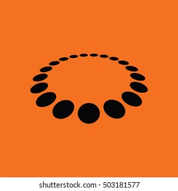 Beads icon. Orange background with black. Vector illustration.