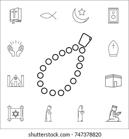 Beads icon. Set of religion icons. Web Icons Premium quality graphic design. Signs, outline symbols collection, simple icons for websites, web design, mobile app on white background