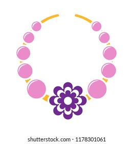 beads icon - vector necklace illustration, jewelry design. fashion symbol