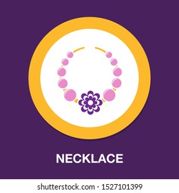 beads icon - vector necklace illustration, jewelry design. fashion symbol