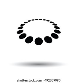 Beads icon. White background with shadow design. Vector illustration.