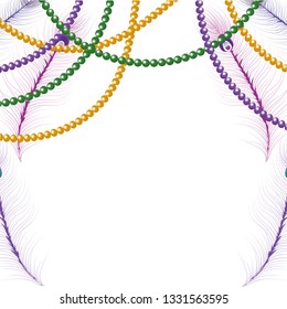 beads mardi gras frame
