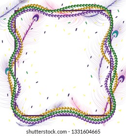 beads mardi gras frame
