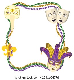 beads mardi gras frame